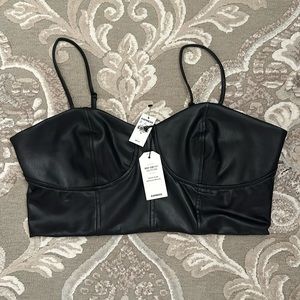 BNWT Express Vegan Leather Cropped Corset